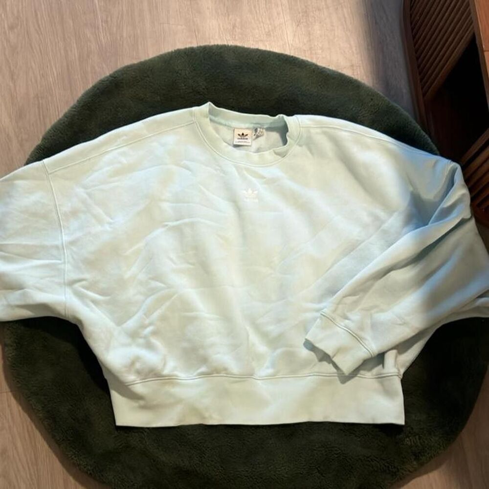 Adidas Women's Green and Blue Sweatshirt